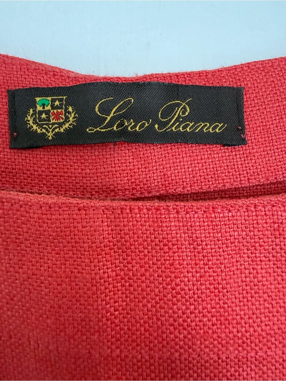 Loro Piana Coral Red Linen Dress With Side Button Detailing EU 44 - Picture 9 of 10